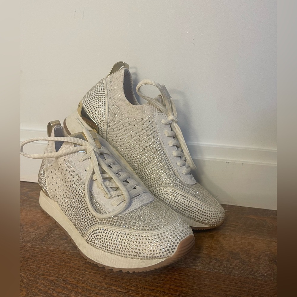 Michael Kors Silver and Cream Women's Sneakers